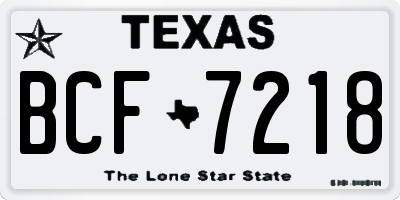 TX license plate BCF7218