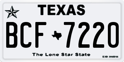 TX license plate BCF7220