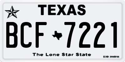 TX license plate BCF7221