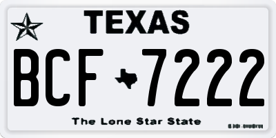TX license plate BCF7222