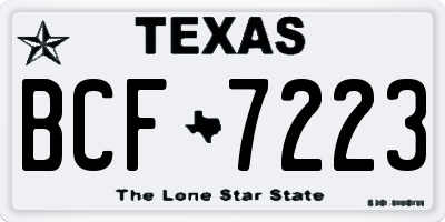 TX license plate BCF7223