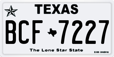 TX license plate BCF7227
