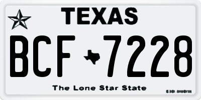 TX license plate BCF7228