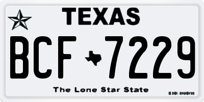 TX license plate BCF7229