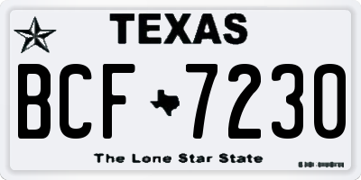 TX license plate BCF7230