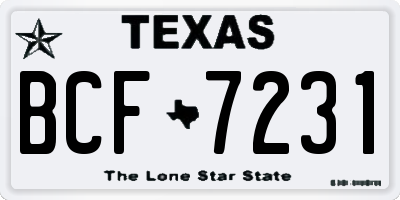 TX license plate BCF7231