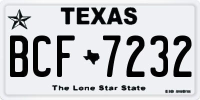 TX license plate BCF7232