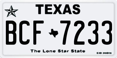TX license plate BCF7233