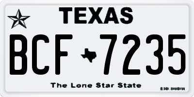 TX license plate BCF7235
