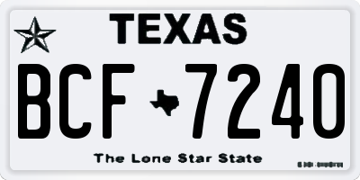 TX license plate BCF7240