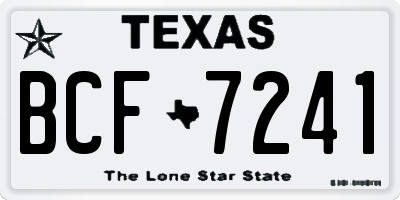 TX license plate BCF7241