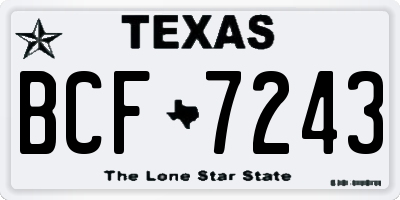 TX license plate BCF7243
