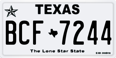 TX license plate BCF7244