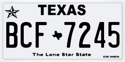 TX license plate BCF7245