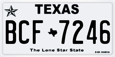 TX license plate BCF7246