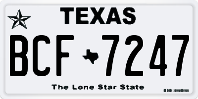 TX license plate BCF7247