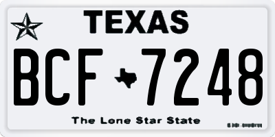 TX license plate BCF7248