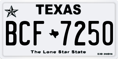 TX license plate BCF7250