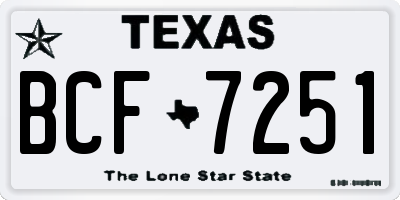 TX license plate BCF7251