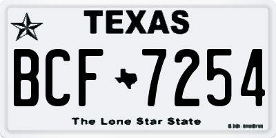 TX license plate BCF7254