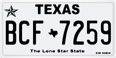 TX license plate BCF7259