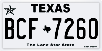 TX license plate BCF7260