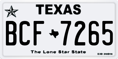 TX license plate BCF7265