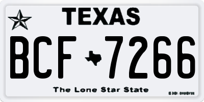 TX license plate BCF7266