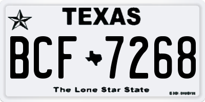 TX license plate BCF7268