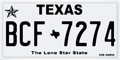 TX license plate BCF7274