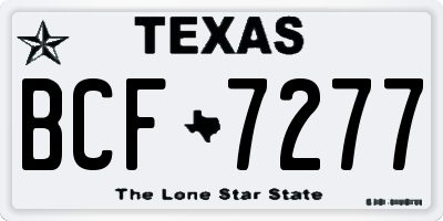 TX license plate BCF7277