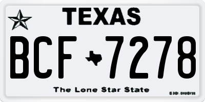 TX license plate BCF7278