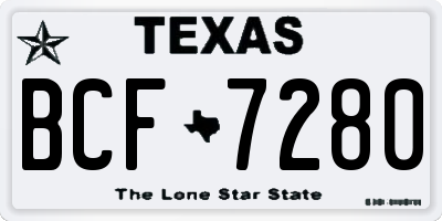 TX license plate BCF7280