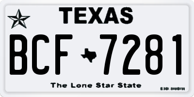 TX license plate BCF7281
