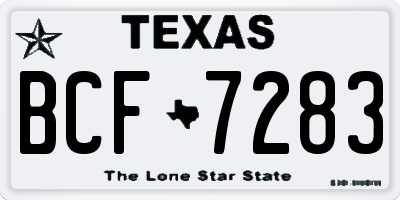TX license plate BCF7283