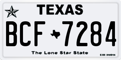 TX license plate BCF7284