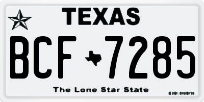 TX license plate BCF7285