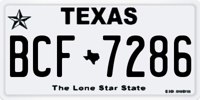 TX license plate BCF7286