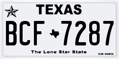 TX license plate BCF7287