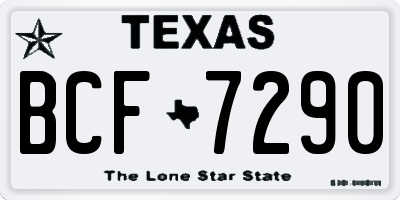 TX license plate BCF7290