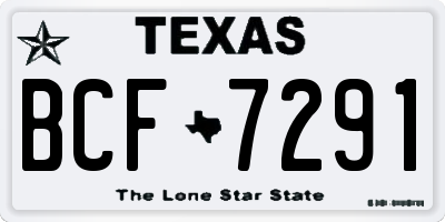 TX license plate BCF7291