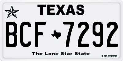 TX license plate BCF7292