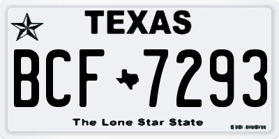 TX license plate BCF7293