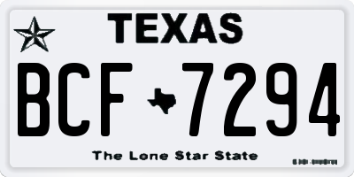 TX license plate BCF7294
