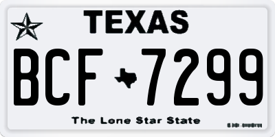 TX license plate BCF7299