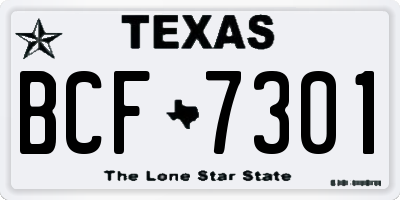 TX license plate BCF7301