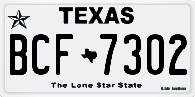 TX license plate BCF7302