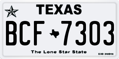 TX license plate BCF7303