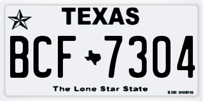 TX license plate BCF7304