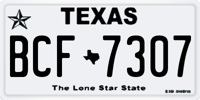 TX license plate BCF7307